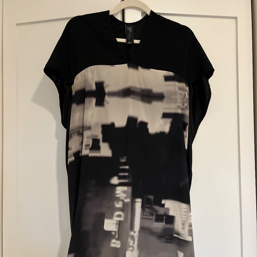 Zero Maria Cornejo printed black silk top